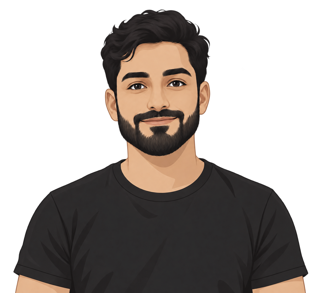 Illustrated character with a beard